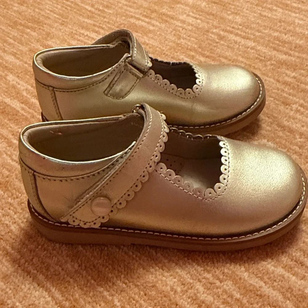 Elephantito Metallic Gold Mary Jane Dress Shoes